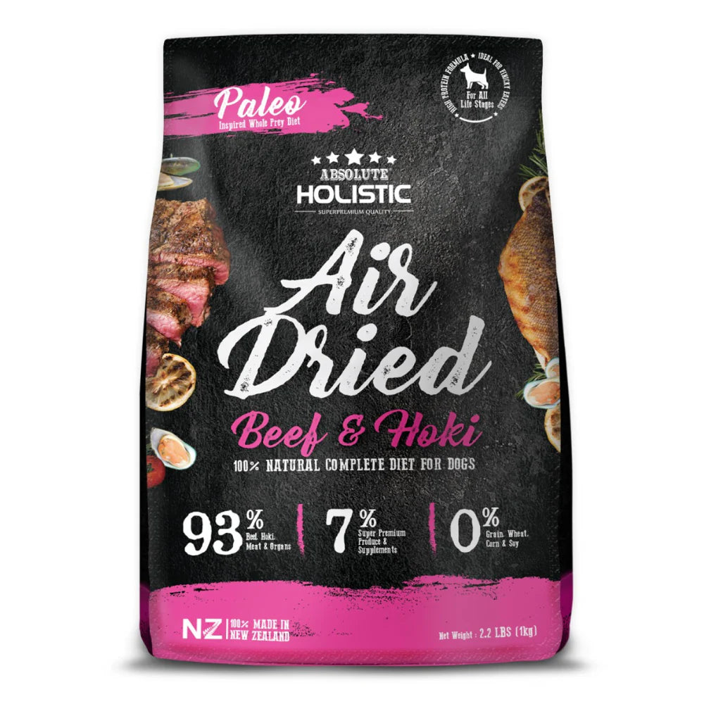 Absolute Holistic Air Dried Dog Food Beef & Hoki 1KG