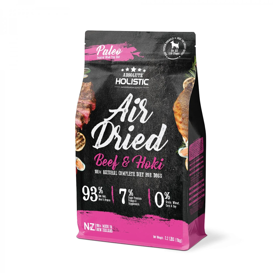 Absolute Holistic Air Dried Dog Food Beef & Hoki 1KG