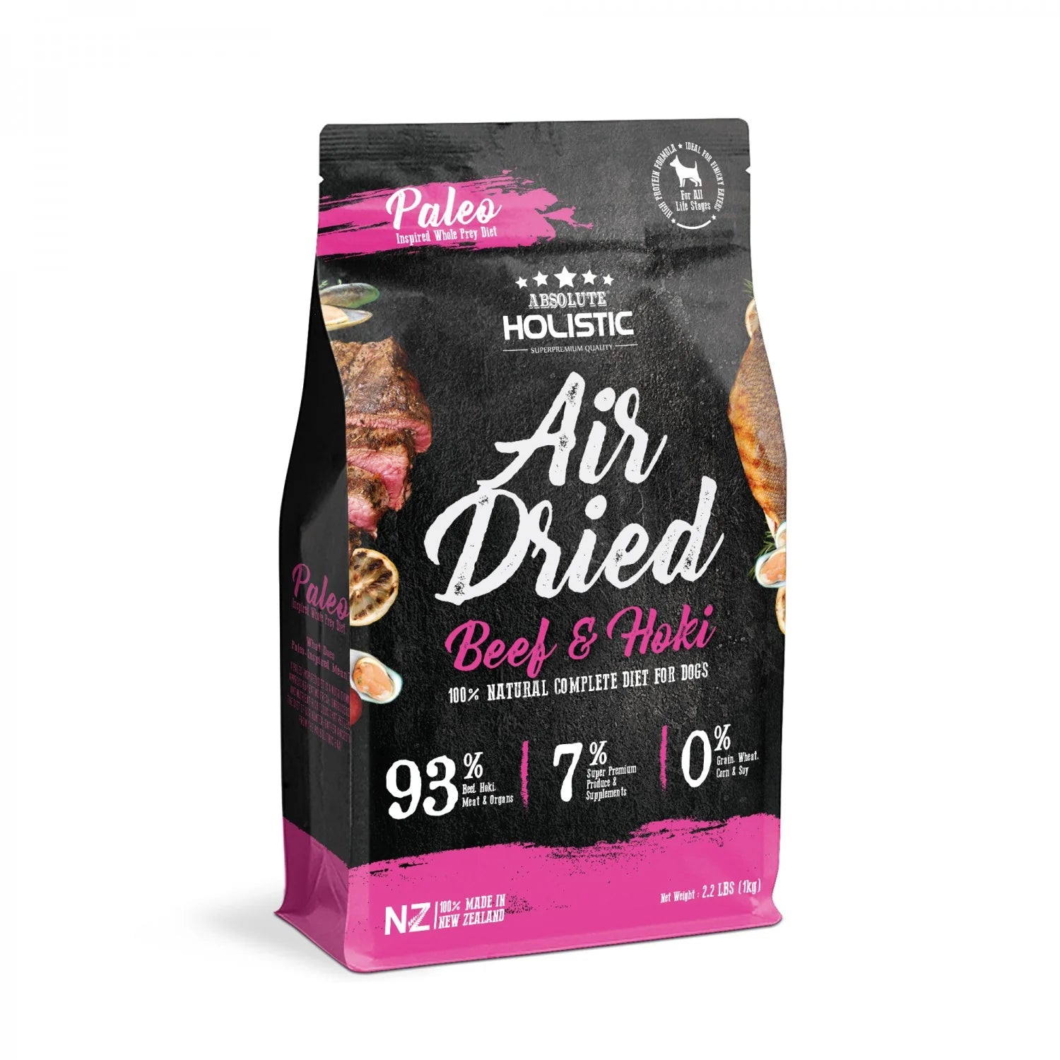 Absolute Holistic Air Dried Dog Food Beef & Hoki 1KG