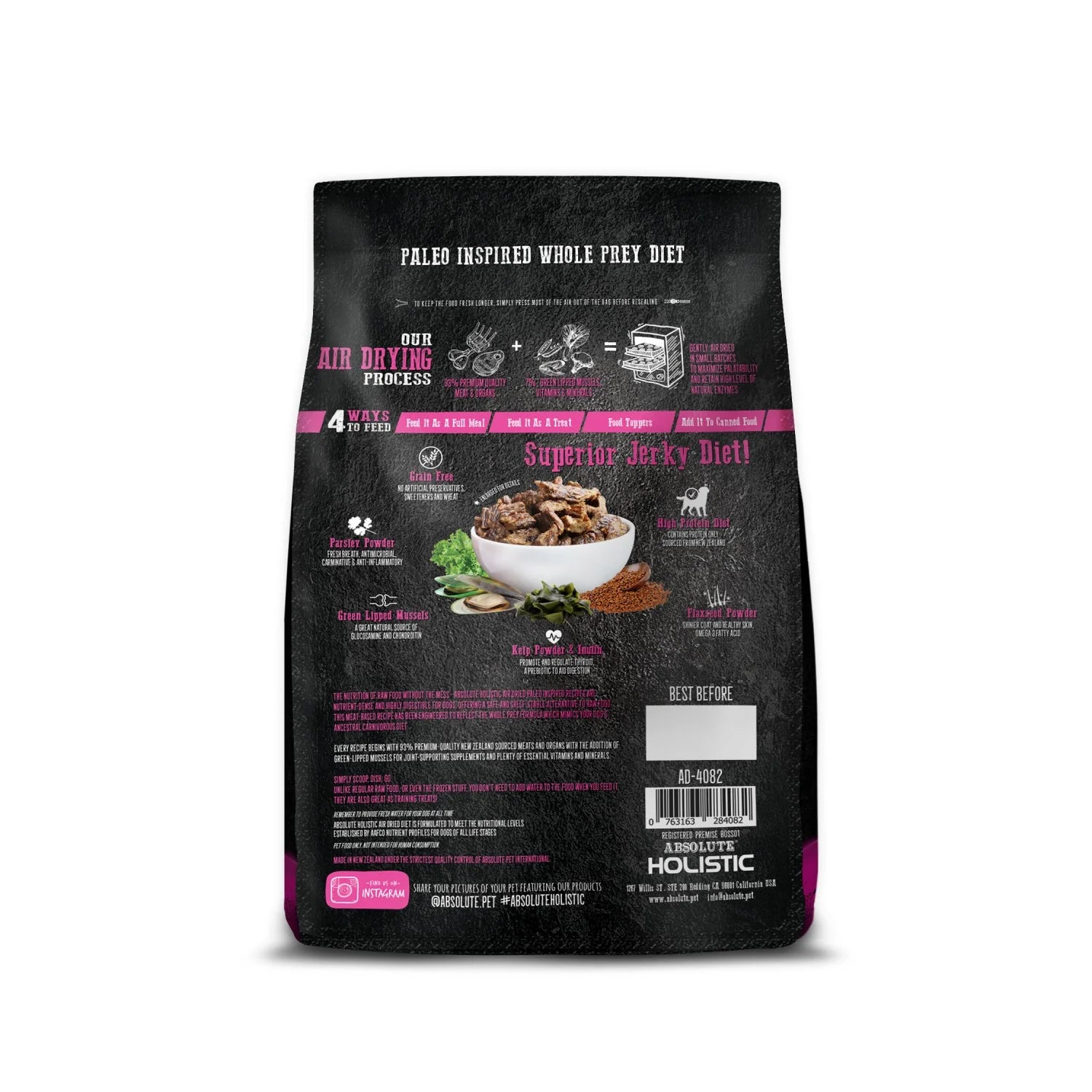 Absolute Holistic Air Dried Dog Food Beef & Hoki 1KG