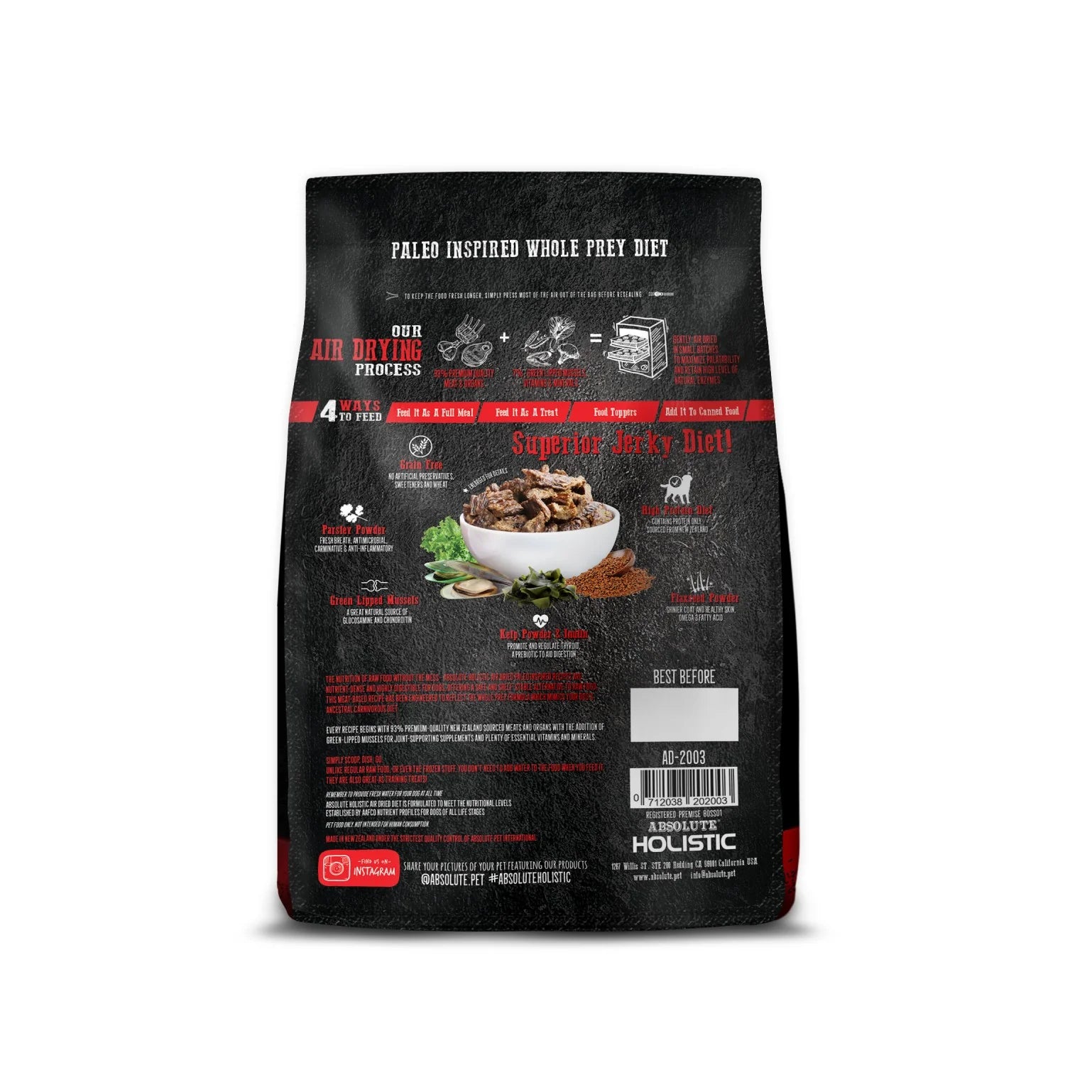 Absolute Holistic Air Dried Dog Food Beef & Venison