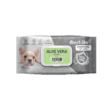 Absorb Plus Charcoal Pet Wipes Aloe Vera Scented