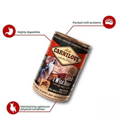 Carnilove Lamb & Wild Boar for Adult Wet Dog Food 400G