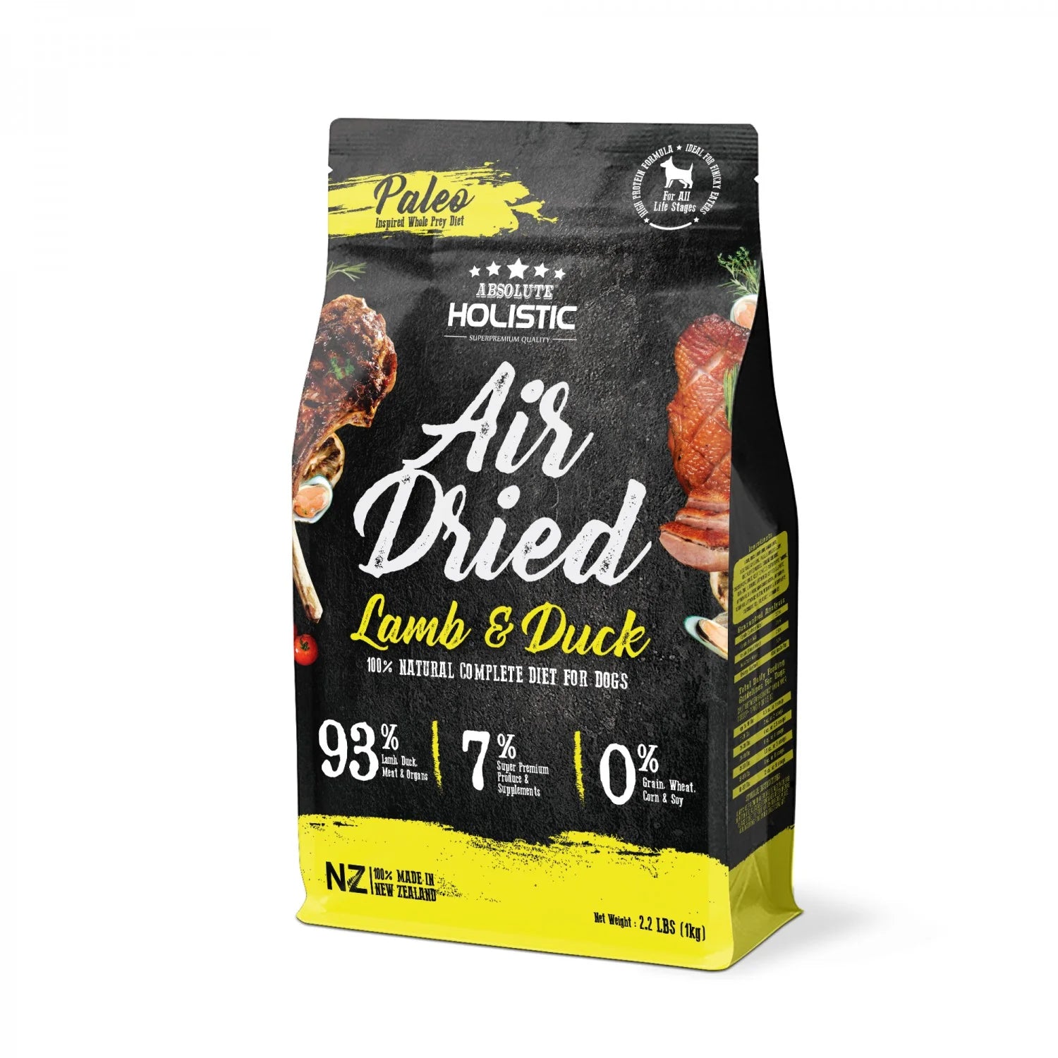 Absolute Holistic Air Dried Dog Food Lamb & Duck Confit 1kg