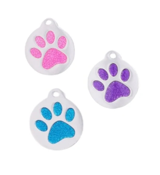 GoScribe Pet Tag Glitter Enamel Paw ID Tags