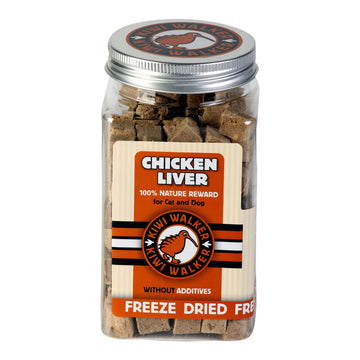 KIWI WALKER Freeze Dried Grain Free Snack Chicken Liver Cubes Dog & Cat Treats 115G