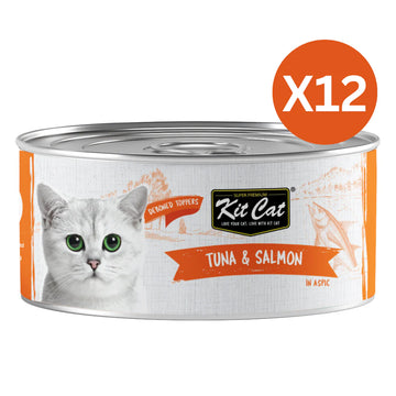 Kit Cat Grain Free Tuna & Salmon Topper Wet Cat Food 80G - Pack of 12