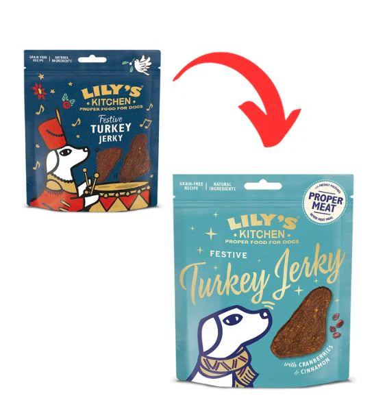 Lily's Kitchen Festive Christmas Turkey Jerky Dog Treats 70G