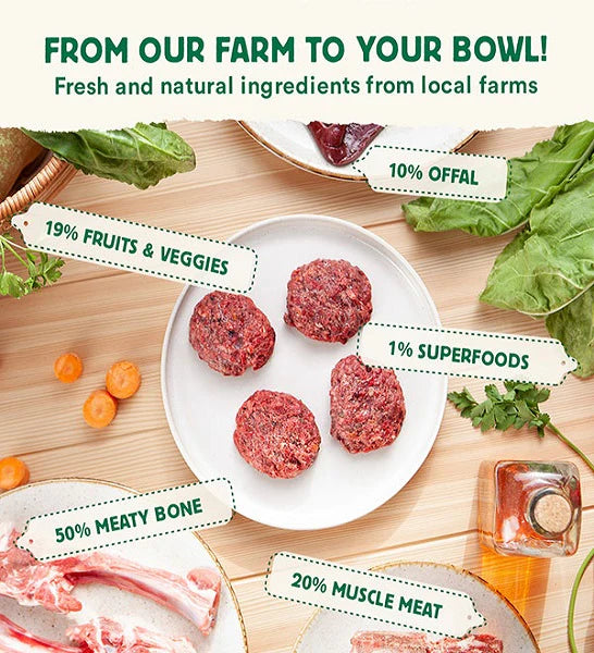 Wild Balance Complete BARF Menu Lamb Raw Food for Dogs 1KG