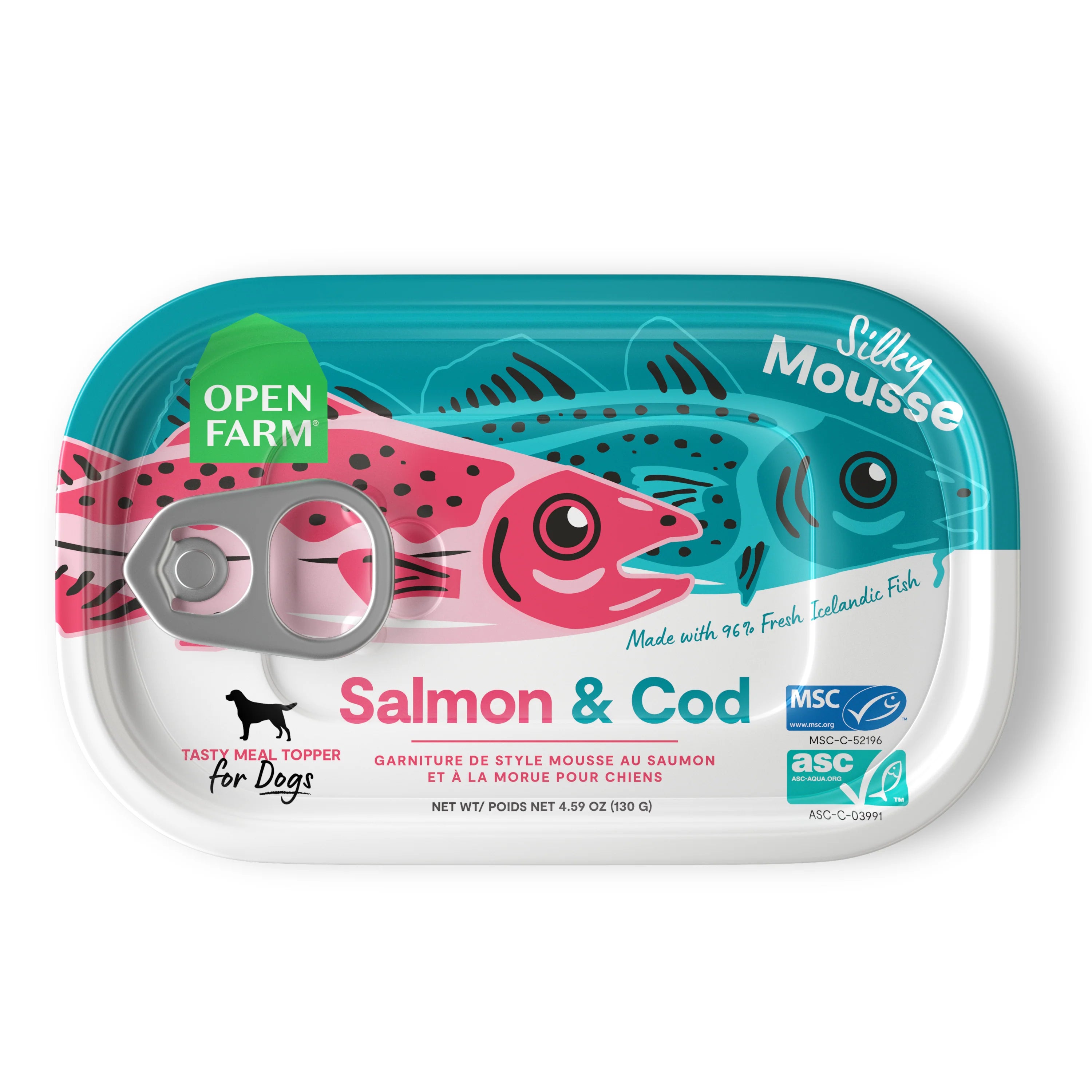 Open Farm Salmon & Cod Meal Topper Mousse In Can For Dogs 130G