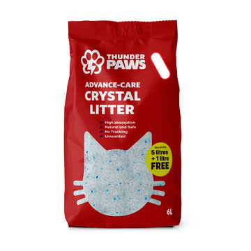 Thunder Paws Advance Care Non-Clumping Crystal Unscented Cat Litter 5+1 Liter FREE