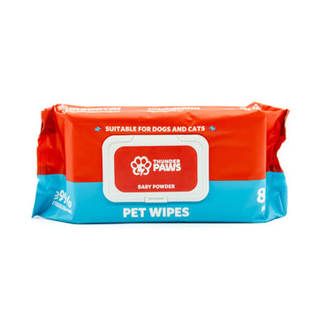 Thunder Paws Baby Powder Sanitary Pet Wipes Suitable for Cats and Dogs