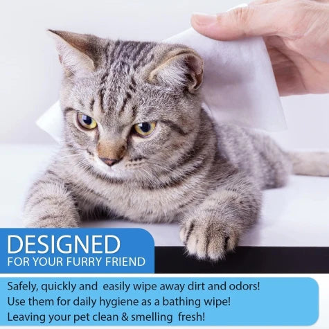 Thunder Paws Baby Powder Sanitary Pet Wipes Suitable for Cats and Dogs