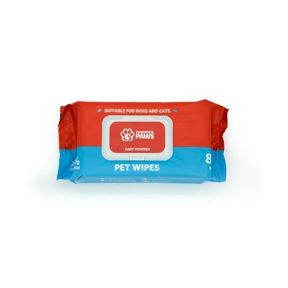 Thunder Paws Baby Powder Sanitary Pet Wipes Suitable for Cats and Dogs