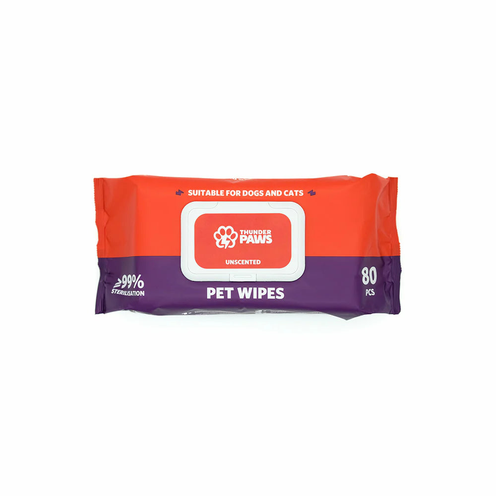 Thunder Paws Unscented Sanitary Pet Wipes Suitable for Cats and Dogs