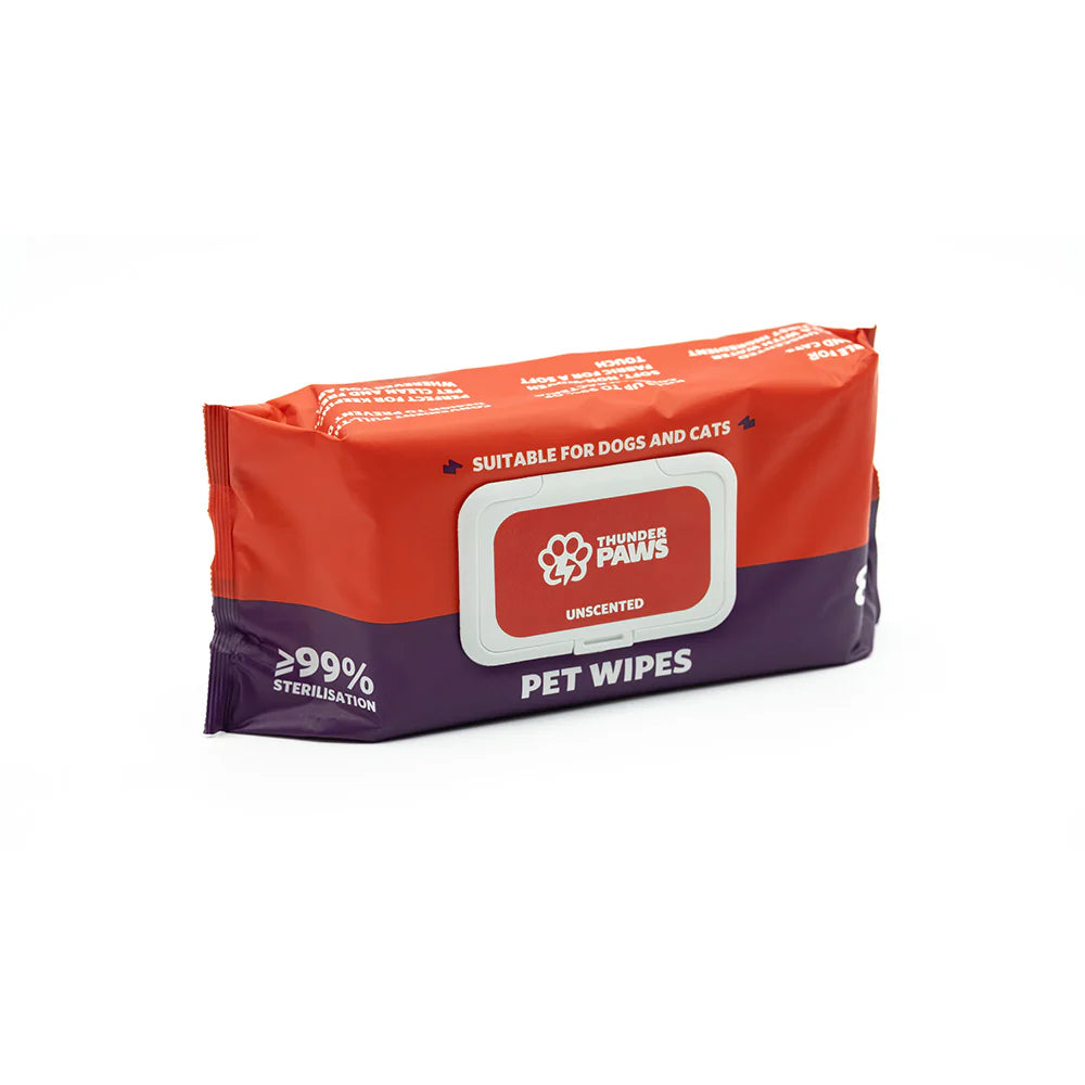 Thunder Paws Unscented Sanitary Pet Wipes Suitable for Cats and Dogs