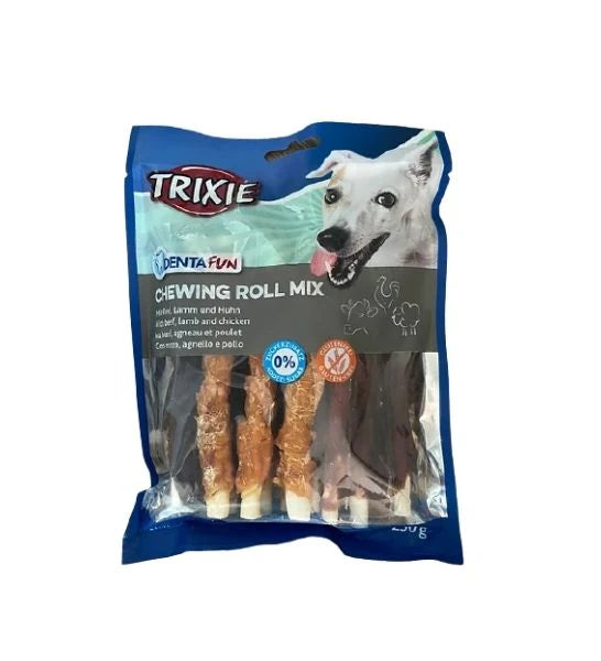 Trixie Denta Fun Chewing Roll Mix Dog Chew Treats 250G