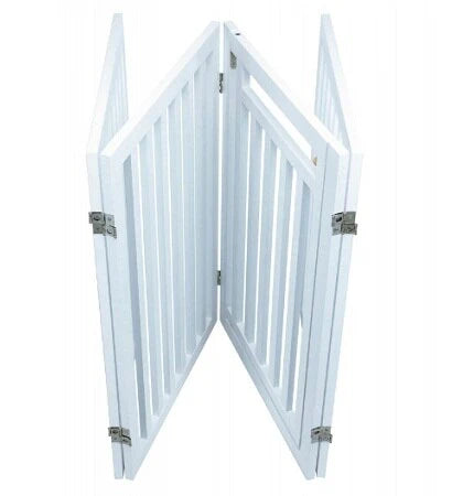 Trixie White Wooden 4-Part Barrier with Door for Dogs