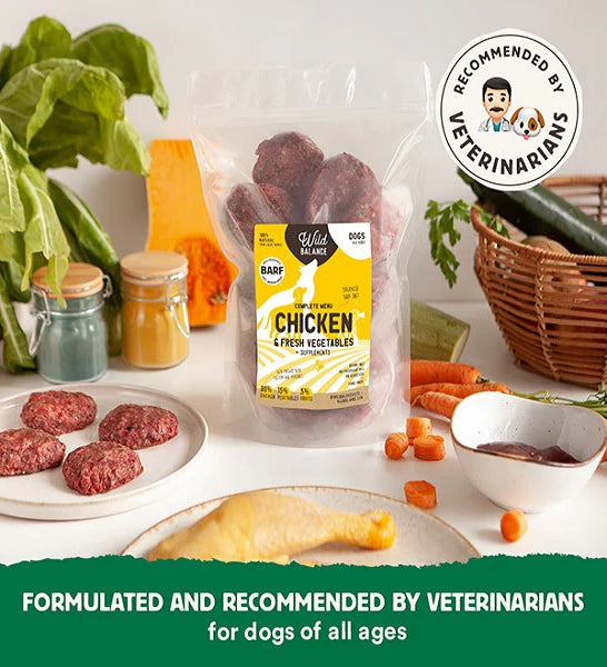 Wild Balance Complete BARF Menu Chicken Raw Food for Dogs 1KG