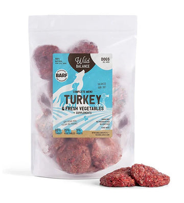Wild Balance Complete BARF Menu Turkey Raw Food for Dogs 1KG
